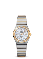 Omega Constellation Co-Axial 27 Brushed Stainless Steel / Red Gold / Diamond / Brown MOP (123.25.27.20.55.003)