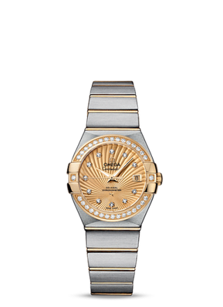 Omega - 123.25.27.20.58.001  Constellation Co-Axial 27 Brushed Stainless Steel / Yellow Gold / Diamond Bezel / Champagne Supernova