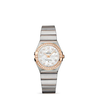 Omega - 123.25.27.60.55.009  Constellation Quartz 27 Brushed Stainless Steel / Red Gold / Diamond / MOP Omega