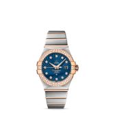 Omega - 123.25.31.20.53.001  Constellation Co-Axial 31 Stainless Steel / Red Gold / Snow / Blue Supernova