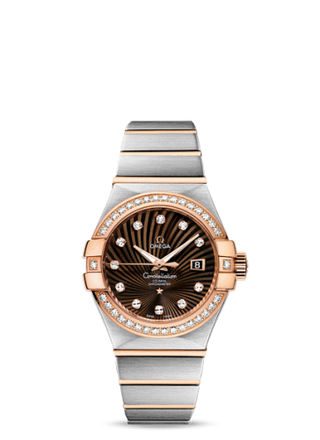 Omega - 123.25.31.20.63.001  Constellation Co-Axial 31 Stainless Steel / Red Gold / Diamond / Brown Supernova