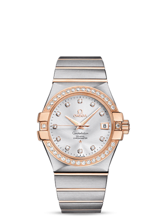 Omega - 123.25.35.20.52.001  Constellation Co-Axial 35 Stainless Steel / Red Gold / Diamond / Silver