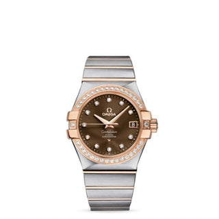 Omega - 123.25.35.20.63.001  Constellation Co-Axial 35 Stainless Steel / Red Gold / Diamond / Brown