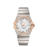 Omega - 123.25.38.21.52.001  Constellation Co-Axial 38 Stainless Steel / Red Gold / Diamond / Silver