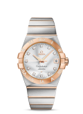 Omega - 123.25.38.21.52.003  Constellation Co-Axial 38 Stainless Steel / Red Gold / Diamond / Silver