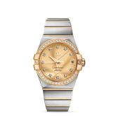 Omega - 123.25.38.21.58.001  Constellation Co-Axial 38 Stainless Steel / Yellow Gold / Diamond / Champagne