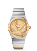 Omega - 123.25.38.21.58.002  Constellation Co-Axial 38 Stainless Steel / Yellow Gold / Diamond / Champagne