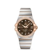 Omega - 123.25.38.21.63.001  Constellation Co-Axial 38 Stainless Steel / Red Gold / Diamond / Brown