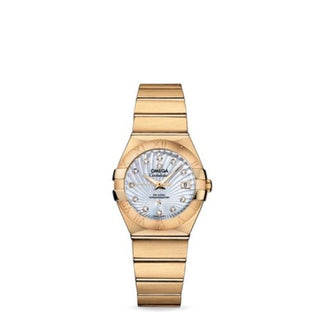 Omega - 123.50.27.20.55.002  Constellation Co-Axial 27 Brushed Yellow Gold / MOP Supernova