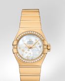 Omega - 123.55.27.20.05.001  Constellation Co-Axial 27 Brushed Yellow Gold / Diamond / MOP Stars