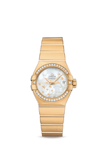 Omega Constellation Co-Axial 27 Brushed Yellow Gold / Diamond / MOP Stars (123.55.27.20.05.001)