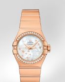 Omega - 123.55.27.20.05.003  Constellation Co-Axial 27 Brushed Red Gold / Diamond / MOP Stars