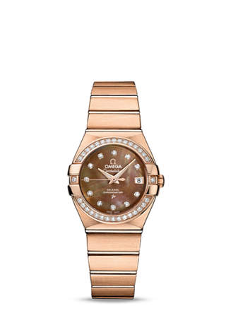 Omega - 123.55.27.20.57.001  Constellation Co-Axial 27 Brushed Red Gold / Diamond / Brown MOP