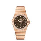 Omega - 123.55.38.21.63.001  Constellation Co-Axial 38 Red Gold / Diamond / Brown