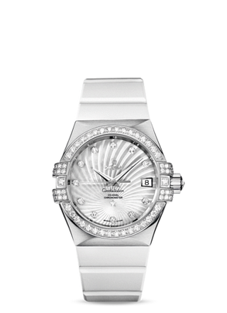 Omega - 123.58.35.20.99.001  Constellation Co-Axial 35 White Gold / Diamond / MOP Supernova / Rubber