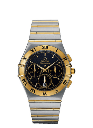 Omega - 1242.50.00  Constellation Quartz 39 Chronograph Stainless Steel / Yellow Gold / Black