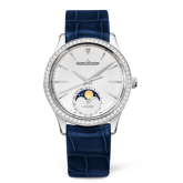 Jaeger-LeCoultre - 1258401  Master Ultra Thin Moon 34 Stainless Steel / Diamond / Silver / Alligator