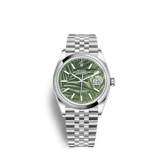 Rolex - 126200-0019  Datejust 36 Stainless Steel / Domed / Green Palm / Jubilee