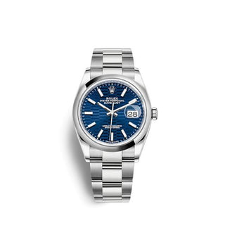 Rolex - 126200-0022  Datejust 36 Stainless Steel / Domed / Blue - Fluted / Oyster