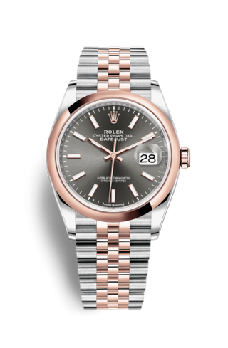 Rolex - 126201-0013  Datejust 36 Stainless Steel / Everose / Smooth / Slate / Jubilee