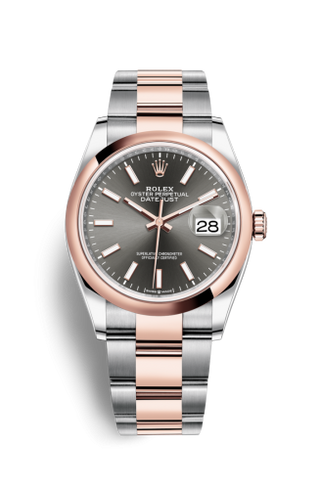 Rolex - 126201-0014  Datejust 36 Stainless Steel / Everose / Smooth / Slate / Oyster