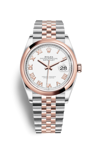 Rolex - 126201-0015  Datejust 36 Stainless Steel / Everose / Smooth / White Roman / Jubilee