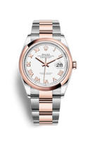 Rolex Datejust 36 Stainless Steel / Everose / Smooth / Rose Roman Diamond / Oyster (126201-0016)