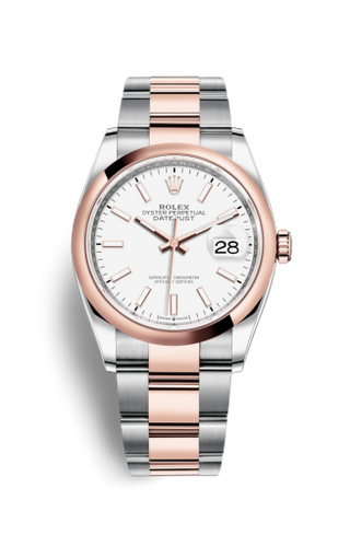 Rolex - 126201-0018  Datejust 36 Stainless Steel / Everose / Smooth / White / Oyster