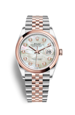 Rolex - 126201-0021  Datejust 36 Stainless Steel / Everose / Smooth / MOP Diamond / Jubilee