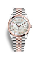 Rolex Datejust 36 Stainless Steel / Everose / Smooth / White Roman / Oyster (126201-0021)