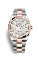 Rolex Datejust 36 Stainless Steel / Everose / Smooth / Slate Roman Diamond / Oyster (126201-0022)