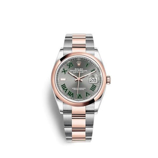 Rolex - 126201-0030  Datejust 36 Stainless Steel / Everose / Domed / Slate - Roman / Oyster