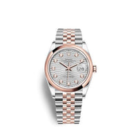 Rolex Datejust 36 Stainless Steel / Everose / Diamond / Silver - Fluted - Diamond / Oyster (126201-0039)