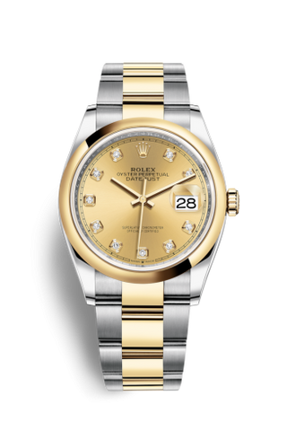 Rolex - 126203-0018  Datejust 36 Stainless Steel / Yellow Gold / Smooth / Champagne Diamond / Oyster