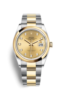 Rolex Datejust 36 Stainless Steel / Yellow Gold / Smooth / Black Diamond / Jubilee (126203-0018)