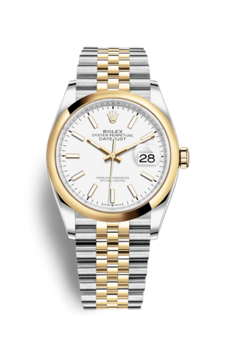 Rolex - 126203-0019  Datejust 36 Stainless Steel / Yellow Gold / Smooth / White / Jubilee