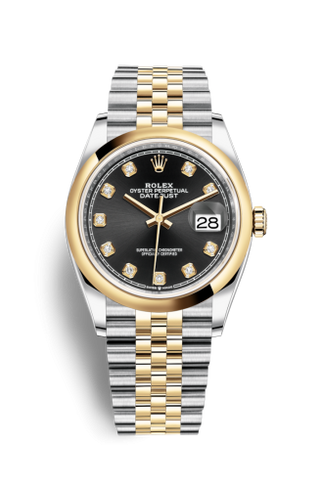 Rolex - 126203-0021  Datejust 36 Stainless Steel / Yellow Gold / Smooth / Black Diamond / Jubilee