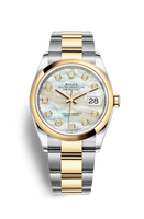 Rolex Datejust 36 Stainless Steel / Yellow Gold / Smooth / Silver Computer / Oyster (126203-0024)