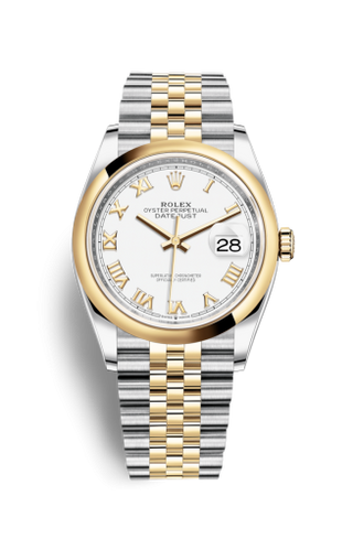 Rolex - 126203-0029  Datejust 36 Stainless Steel / Yellow Gold / Smooth / White Roman / Jubilee