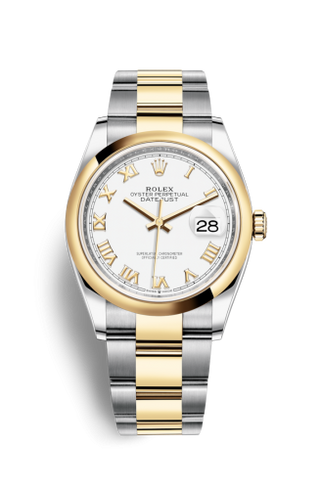 Rolex - 126203-0030  Datejust 36 Stainless Steel / Yellow Gold / Smooth / White Roman / Oyster