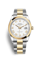 Rolex Datejust 36 Stainless Steel / Yellow Gold / Smooth / White Roman / Jubilee (126203-0030)