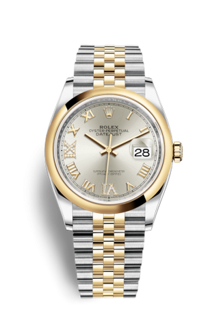 Rolex - 126203-0031  Datejust 36 Stainless Steel / Yellow Gold / Smooth / Silver Roman Diamond / Jubilee