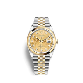 Rolex - 126203-0033  Datejust 36 Stainless Steel / Yellow Gold / Smooth / Champagne Computer / Jubilee