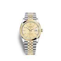 Rolex Datejust 36 Stainless Steel / Yellow Gold / Smooth / Golden - Fluted / Oyster (126203-0039)