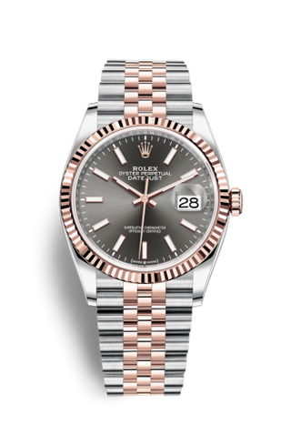 Rolex - 126231-0013  Datejust 36 Stainless Steel / Everose / Fluted / Slate / Jubilee