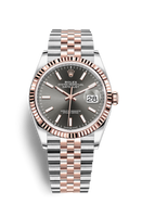 Rolex Datejust 36 Stainless Steel / Everose / Fluted / Black Diamond / Oyster (126231-0013)