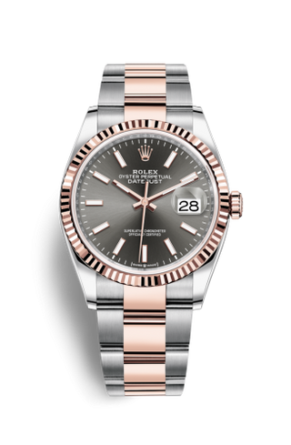 Rolex - 126231-0014  Datejust 36 Stainless Steel / Everose / Fluted / Slate / Oyster