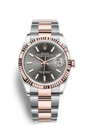 Rolex Datejust 36 Stainless Steel / Everose / Fluted / Chocolate Computer / Oyster (126231-0014)