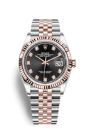 Rolex Datejust 36 Stainless Steel / Everose / Fluted / Slate Roman Diamond / Jubilee (126231-0019)