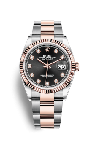 Rolex - 126231-0020  Datejust 36 Stainless Steel / Everose / Fluted / Black Diamond / Oyster